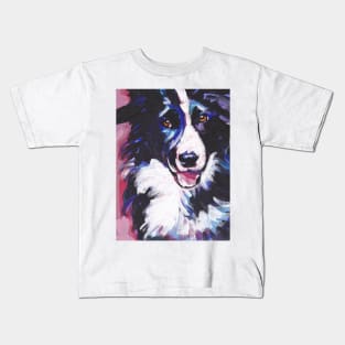 Border Collie Bright colorful pop dog art Kids T-Shirt